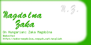 magdolna zaka business card